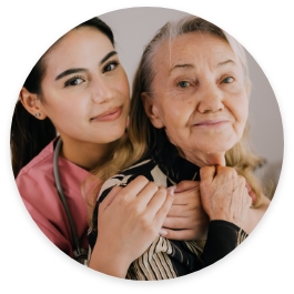 Young woman with elderly woman