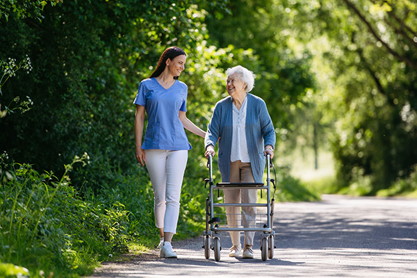 Care specialist assisting a Veteran at home